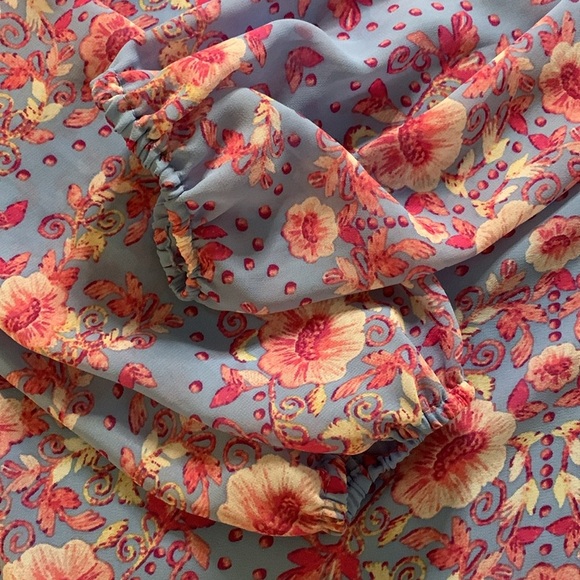 Tory Burch Long Sleeve Floral Blouse Size 0 - Picture 9 of 9